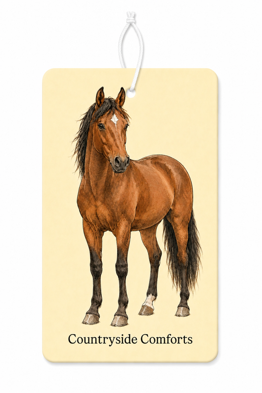 Brown horse with a golden background